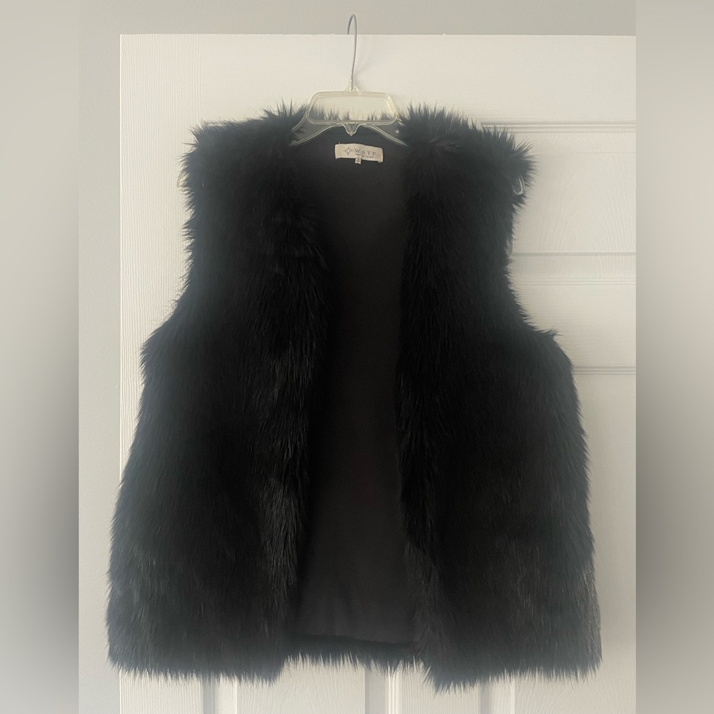 Black Faux Fur Vest